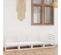 Bois de Pin Solide Canapé 4 Places de Jardin avec Coussins Extérieur vidaXL