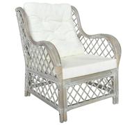 Vidaxl Canapé Avec Coussin Gris Rotin Naturel Et Lin Multicolore