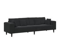 Vidaxl Canapé En Velours Avec Coussin Avec Oreiller Noir 208 Cm Velours