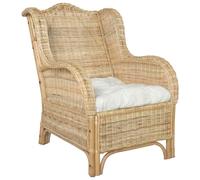 Vidaxl Canapé Avec Coussin Rotin Naturel Et Lin Multicolore