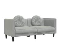 vidaXL Canapé avec Coussins 2 Places, Chaise avec Accoudoirs et Dossier, Siège avec Pieds, Fauteuil TV de Salon, Moderne, Gris Clair Velours