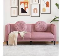 vidaXL Canapé avec Coussins 2 Places, Chaise avec Accoudoirs et Dossier, Siège avec Pieds, Fauteuil TV de Salon, Moderne, 372635