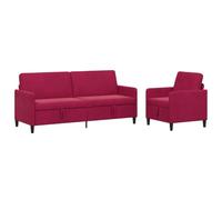 vidaXL Canapé avec Rangement 2 pc Bordeaux Polyester