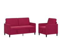 vidaXL Canapé avec Rangement 2 pc Bordeaux Polyester