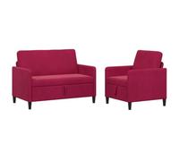 vidaXL Canapé avec Rangement 2 pc Bordeaux Polyester