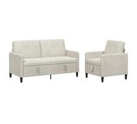 vidaXL Canapé avec Rangement 2 pc Crème Polyester