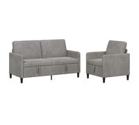 vidaXL Canapé avec Rangement 2 pc Gris Clair Polyester