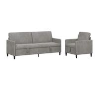 vidaXL Canapé avec Rangement 2 pc Gris Clair Polyester