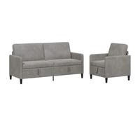 vidaXL Canapé avec Rangement 2 pc Gris Clair Polyester