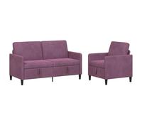 vidaXL Canapé avec Rangement 2 pc Pourpre Polyester