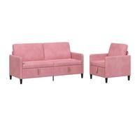 vidaXL Canapé avec Rangement 2 pc Rose Polyester