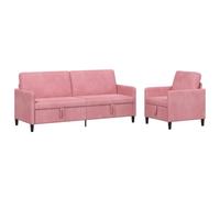 vidaXL Canapé avec Rangement 2 pc Rose Polyester