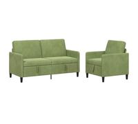 vidaXL Canapé avec Rangement 2 pc Vert Clair Polyester