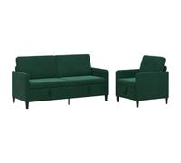 vidaXL Canapé avec Rangement 2 pc Vert foncé Polyester