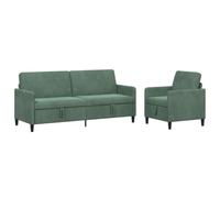 vidaXL Canapé avec Rangement 2 pc Vert Mer Polyester