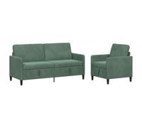 vidaXL Canapé avec Rangement 2 pc Vert Mer Polyester