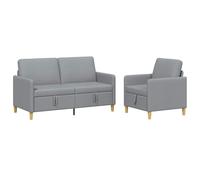 vidaXL Canapé avec Rangement 2 pcs Gris Clair Polyester, Canapé Moderne, Confortable avec rangements, Coussins en Mousse, Housses Amovibles, Style épuré