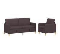 vidaXL Canapé avec Rangement 2 pcs Marron foncé Polyester, Canapé Moderne, Confortable avec rangements, Coussins en Mousse, Housses Amovibles, Style épuré