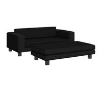 vidaXL Canapé avec Repose-Pied pour Enfants Noir 100x50x30 cm Velours, Mini canapé, Mini canapé-Chaise, Mini canapé pour Enfants