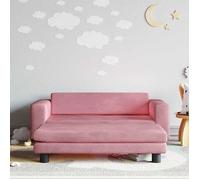 vidaXL Canapé avec repose-pied pour enfants rose 100x50x30 cm velours 3196410