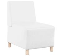 vidaXL Canapé blanc en cuir synthétique - 55 x 74 x 82 cm, canapé moderne d'intérieur avec des coussins en mousse, cadre en bois composite, pieds en plastique noir. Capacité de 110 kg, facile à monte