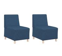 vidaXL Canapé Bleu Tissu 55 x 74 x 82 cm Ensemble de 2 Fauteuils Modernes Super Sympas avec Matériau Respirant et Cadre en Bois Résistant pour Intérieur Salon Facile à Assembler Style Contemporain