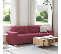 vidaXL Canapé Bordeaux 221 x 78 x 80 cm Tissu, Salon, Canapé Moderne, Design Aéré, Places Flexibles, Assise Confortable, Style Urbain, Mobilier Douillet