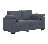 vidaXL Canapé 2 places Causeuse Velours Gris foncé 160x77x82 cm