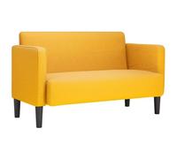 vidaXL Canapé 2 places (causeuse) 4100528 – tissu velours côtelé, jaune clair, 109 cm