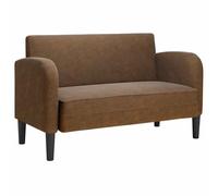 vidaXL Canapé d'angle fixe 2 places en velours marron 67 x 124 x 70 cm