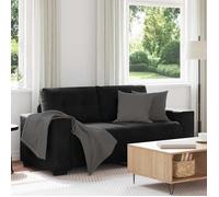 vidaXL Canapé causeuse 180x77x82 cm Velours noir, 2 places rembourré