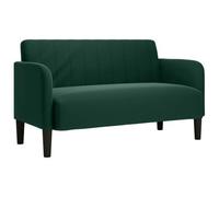 vidaXL Canapé causeuse 109 cm Velours rembourré Vert foncé