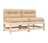 Vidaxl Canapés Centraux Avec Coussins 2 Pcs Bois De Pin Massif
