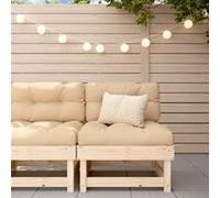 vidaXL Canapé central avec coussins bois de pin massif, canapé de jardin, siège de jardin, siège d'extérieur, canapé 825429 Beige G
