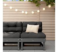 Vidaxl Canapé Central Avec Coussins Gris Bois De Pin Massif Gris