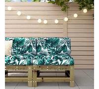 vidaXL Canapé Central avec Coussins, Siège avec Dossier, Meuble de Jardin Terrasse Balcon Patio Extérieur, Marron Bois de 825666 Vert G