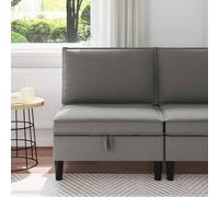 vidaXL Canapé central avec rangement Gris foncé Velours