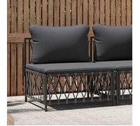 vidaXL Canapé central de jardin avec coussins anthracite tissu tissé 364143