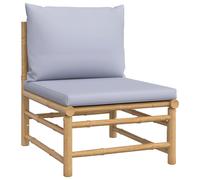 Vidaxl Canapé Central De Jardin Avec Coussins Gris Clair Bambou