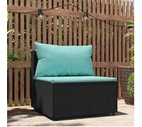 Salon de jardin 3 pcs avec coussins Noir Résine tressée vidaXL