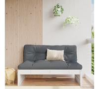 Vidaxl Canapé Central De Jardin Blanc 120x80 Cm Bois De Pin Massif