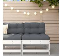 Vidaxl Canapé Central De Jardin Blanc Bois De Pin Massif