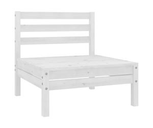 Vidaxl Canapé Central De Jardin Blanc Bois De Pin Massif Blanc