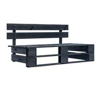 Canapé Central Palette de Jardin Meuble de Terrasse Canapé Central de Patio Canapé d'Extérieur Salon Bois de Pin Imprégné de Noir