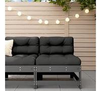 vidaXL Canapé central de jardin gris bois de pin massif825480 G