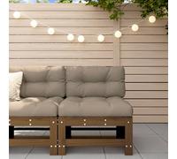 vidaXL Canapé Central de Jardin, Siège avec Dossier, Meuble de Terrasse Patio Arrière-cour Balcon Extérieur, Marron Miel 825614