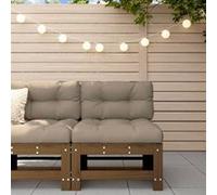 vidaXL Canapé Central de Jardin, Siège avec Dossier, Meuble de Terrasse Patio Arrière-cour Balcon Extérieur, Marron Miel 825614