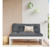 vidaXL Canapé Central de Jardin, Siège avec Dossier, Meuble de Terrasse Patio Arrière-cour Balcon Extérieur, Blanc Bois de 825745