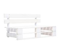 Vidaxl Canapé Central Palette De Jardin Blanc Bois De Pin Imprégné