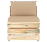 vidaXL Canapé central modulaire avec coussin vert Bois imprégné